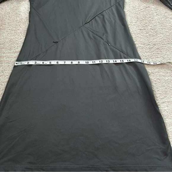 Betabrand Red Eye Charcoal Gray Long-Sleeve Travel Dress Size Small Hooded - Picture 9 of 13